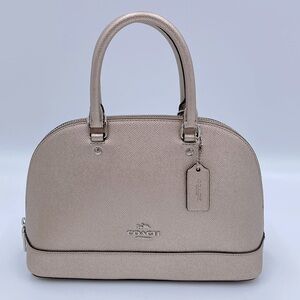 COACH F29170 MINI SIERRA DOME SATCHEL HANDBAG Metallic Platinum/Light Gold